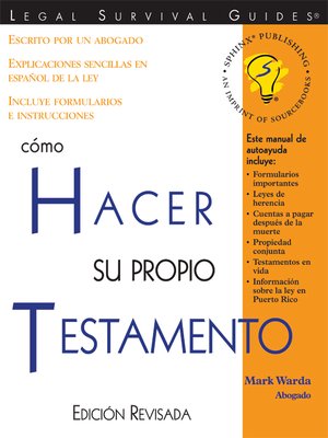 cover image of Cómo Hacer Su Propio Testamento 
